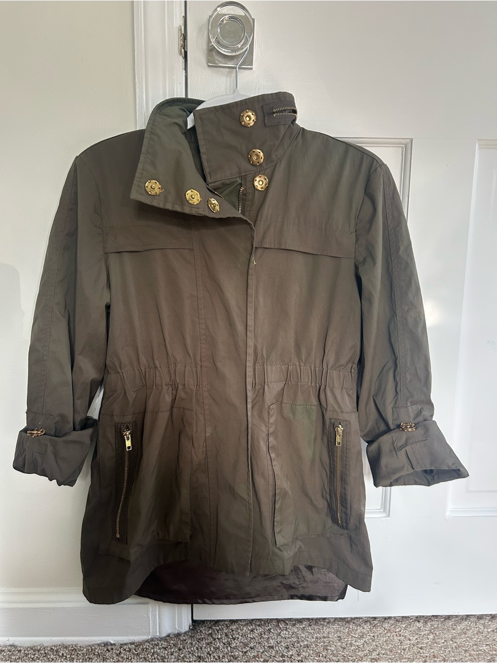 Ciao Milano Olive Utility Jacket with Gold Hardware